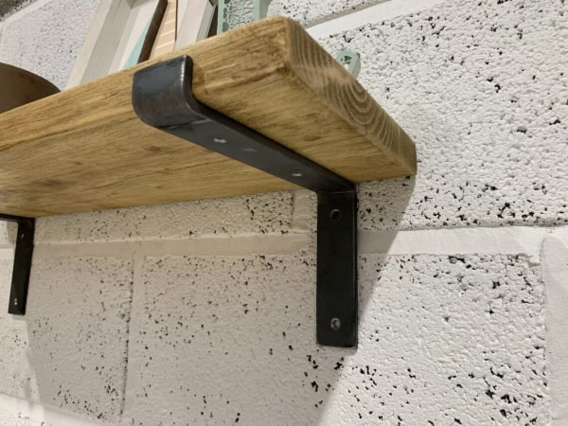 Rustic Scaffold Board Shelf Brackets Industrial Shelf Etsy UK