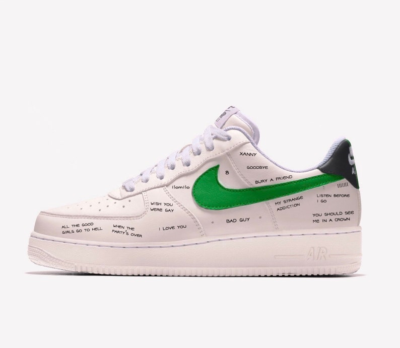 Billie Eilish Air Force 1 Billie Eilish Custom Nike Airforce | Etsy