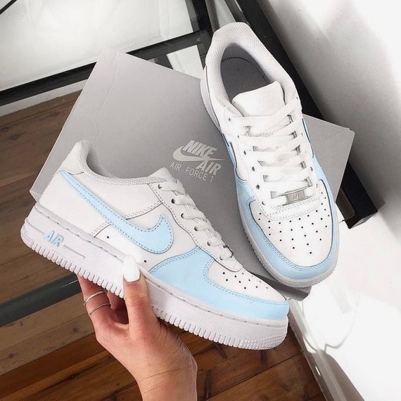 custom air force 1 baby blue