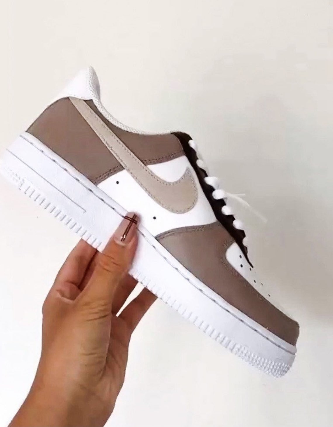 custom brown nike air force 1