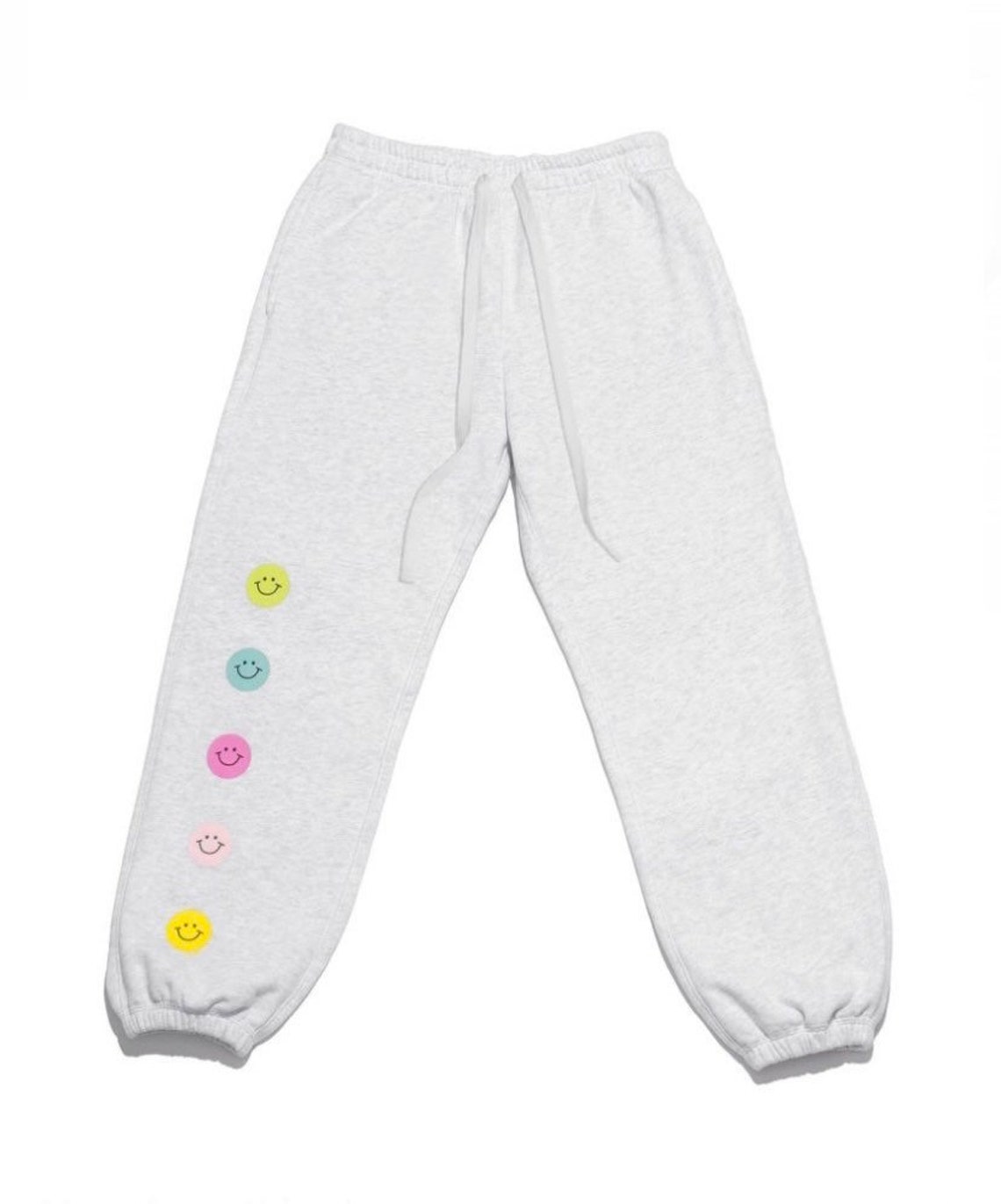 sweatpants with smiley face
