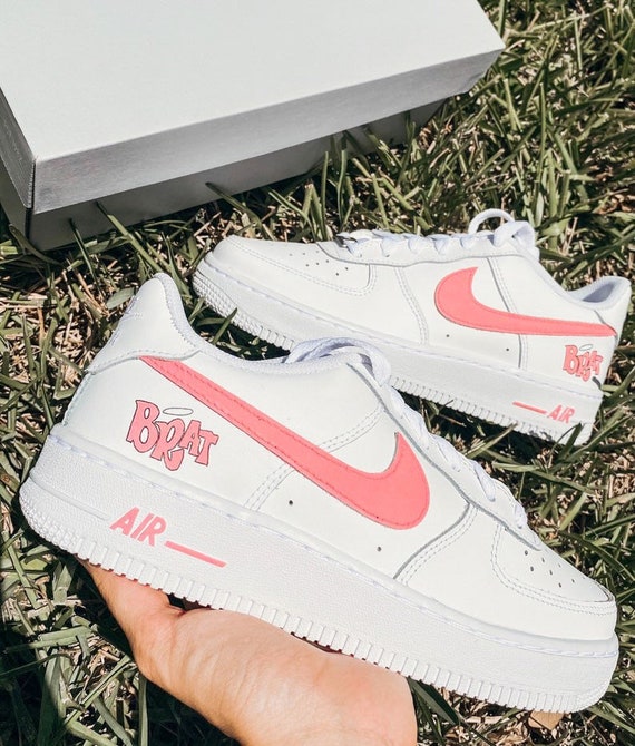 custom air force 1 pink and white