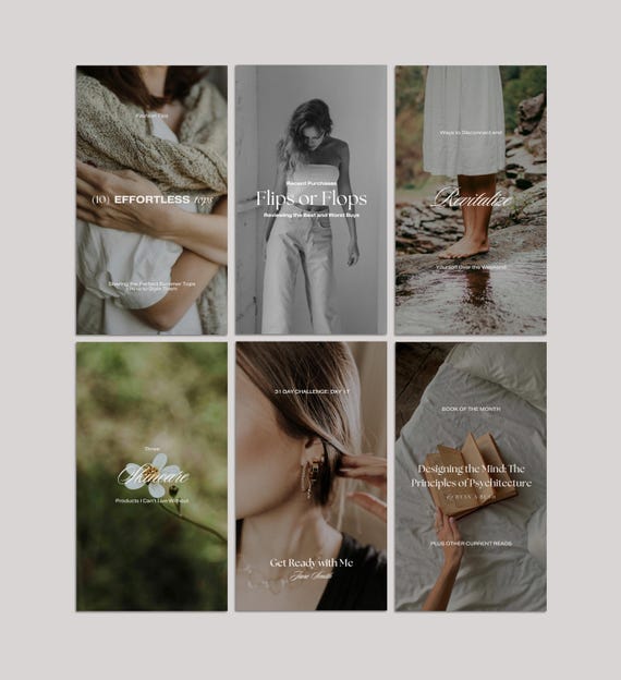 Moody Instagram Reel Covers: Canva Templates for Bloggers (Digital Download)