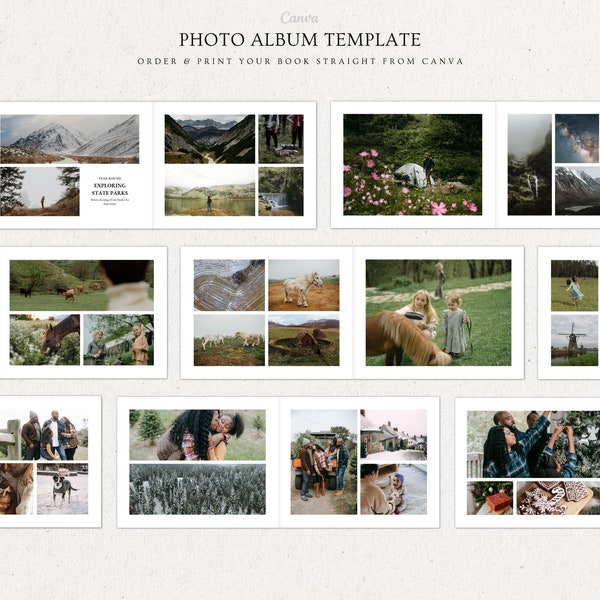 Photo Album Template / Canva Template / DIY Photo Book / Gallery Book DIY / Personalized Album / Picture Book / Minimalist Template / 11x8.5