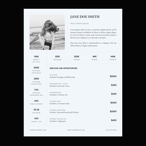 Canva Social Media Kit Template: Influencer Rate Sheet (8.5 x 11 in) image 4