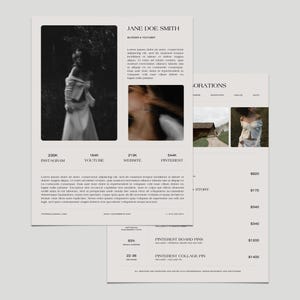 Kit de mídia para criador de conteúdo de 2 páginas, modelo Canva, kit de colaboração para influenciadores, modelo de cartão de tarifas, planilha de tarifas, guia de preços para criadores digitais