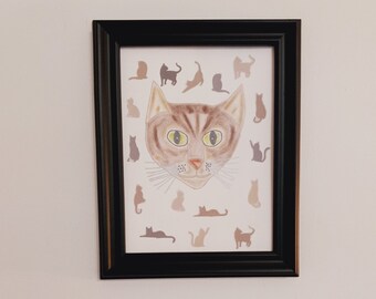 Tabby Cat and Friends Art, Paper