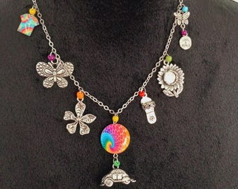 Colorful Stainless Steel Cable Hippie Charm Necklace