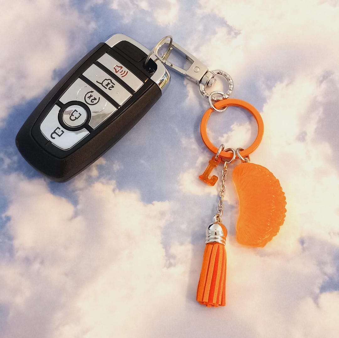 Personalized Large 3D Orange Slice Tassel Keychain, Resin - Etsy