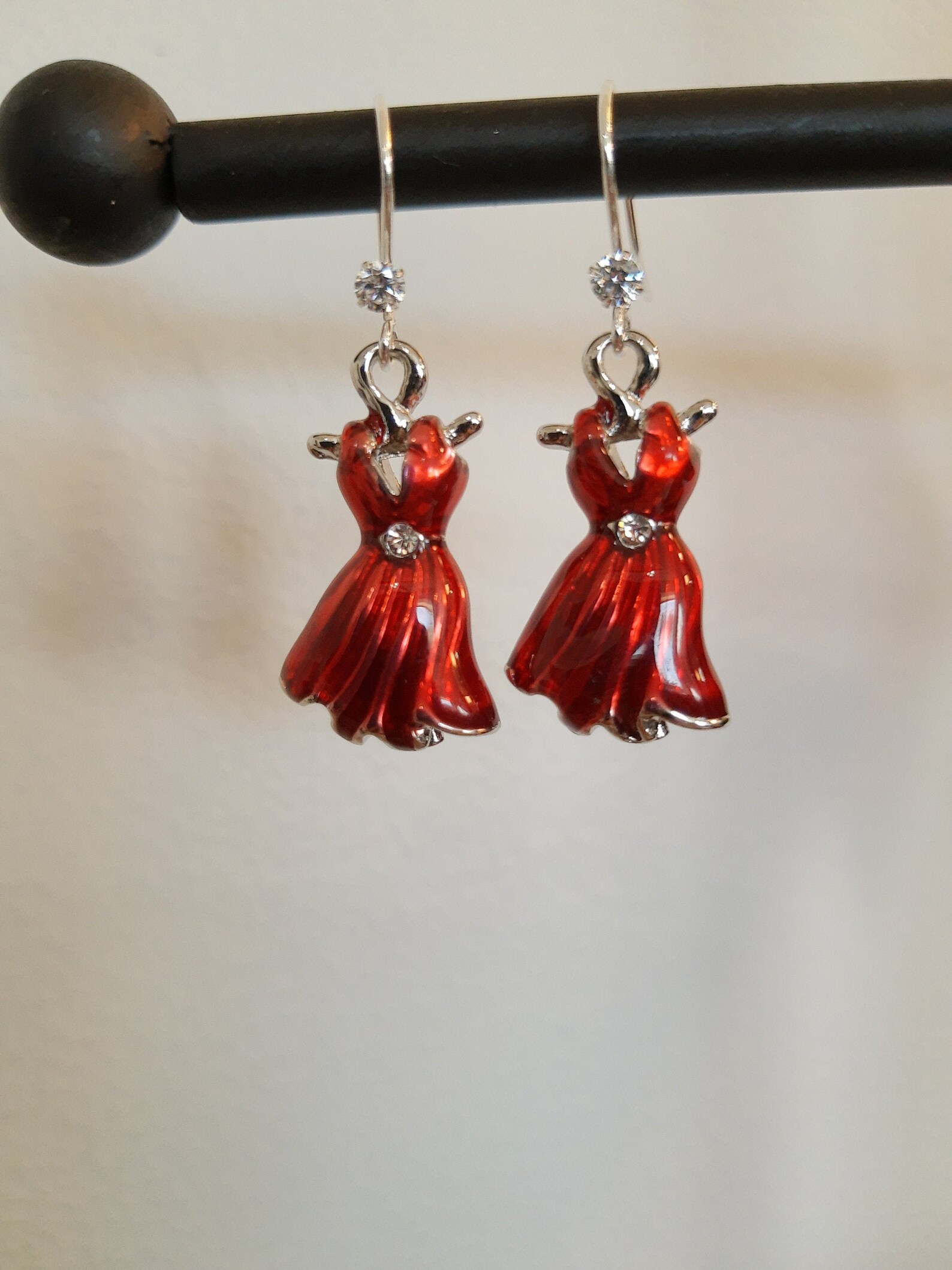 Red Dress Dangle Earrings Lil Red Dress Sexy Red Dress Etsy