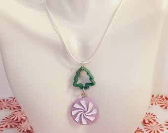 Christmas Candy Cord Necklace, Long, Colorful