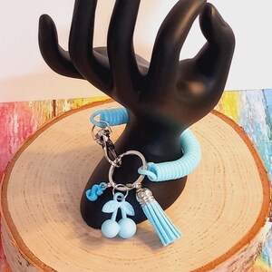 Personalized 3D Cherry Coil Keychain, Large, Acrylic