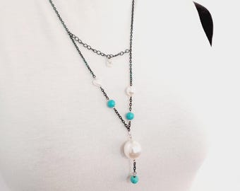 Distressed Beaded Patina Necklace