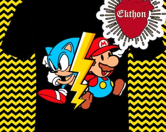 Ekthon - Svg Eps Dxf Cricut cameo, silhouette, plotter, Vector, sublimacion, vinil, serigrafia, Mario Vs Sonic