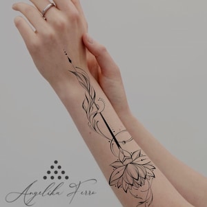 Tattoo design “Lotus of love”, back tattoo, tattoo style, graphic tattoo, mandala tattoo, flower tattoo, feminine tattoo, fine line