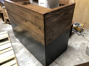 Comptoir D'accueil Compact Avec LED - Bureau Réception Tiroirs Verrouillables 80x44x100cm Blanc
