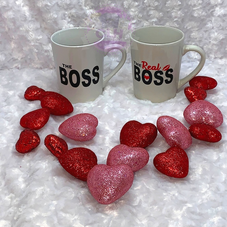 Valentines Coffee Cup Perfect Gift The Boss Shirt Valentines Shirt The Real Boss Shirt The Boss The Real Boss Coffee Cup Bundle
