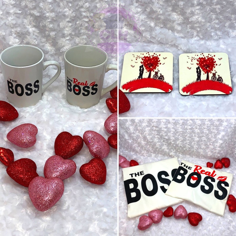 Valentines Coffee Cup Perfect Gift The Boss Shirt Valentines Shirt The Real Boss Shirt The Boss The Real Boss Coffee Cup Bundle