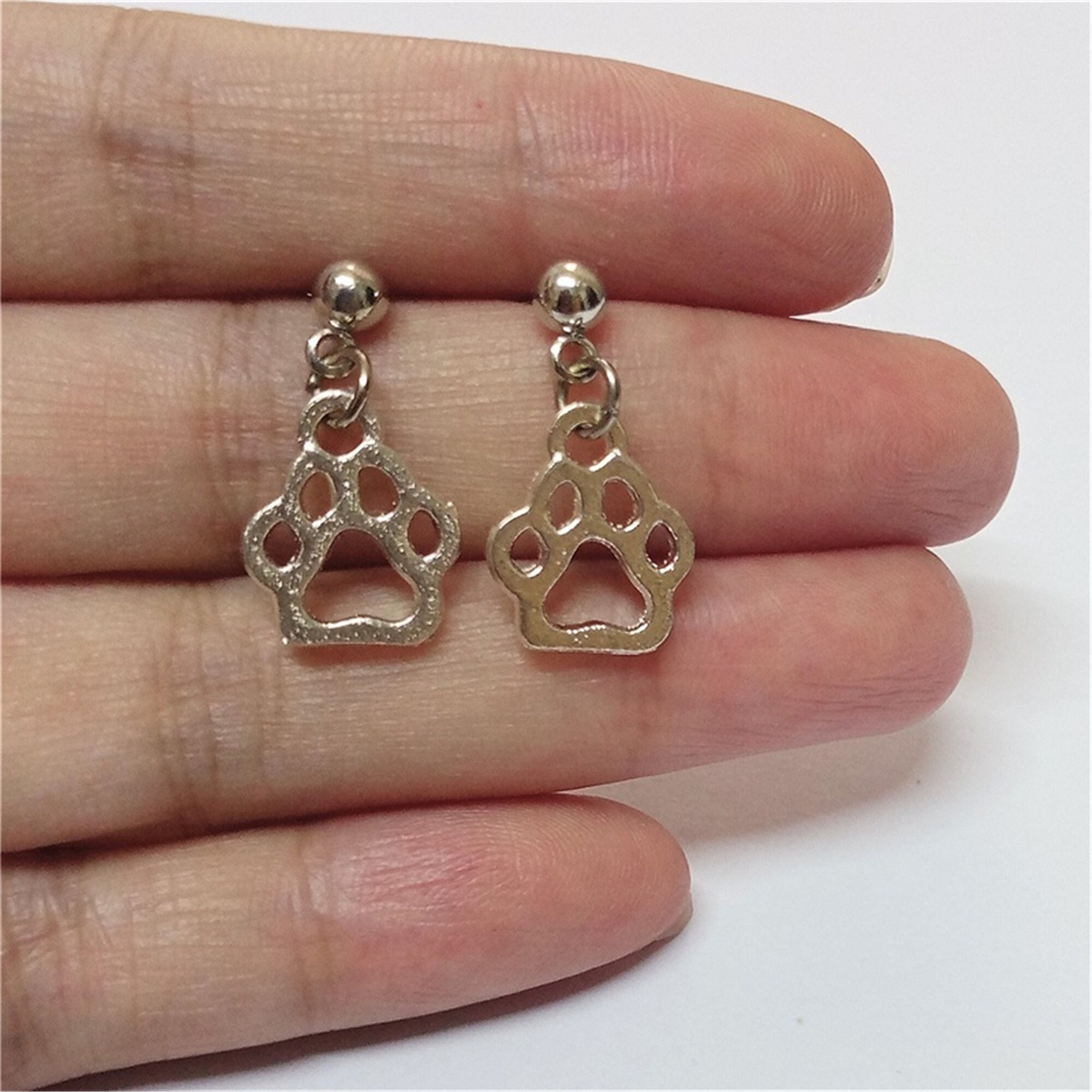 Dog Paw Earrings Animal Paw Earrings Cute Charm Earrings Etsy