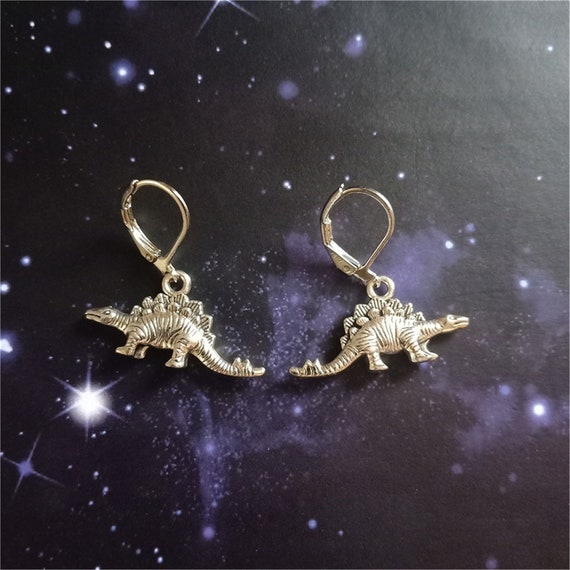 Stegosaurus Earrings Dinosaur Earrings Cool Earring Dangle