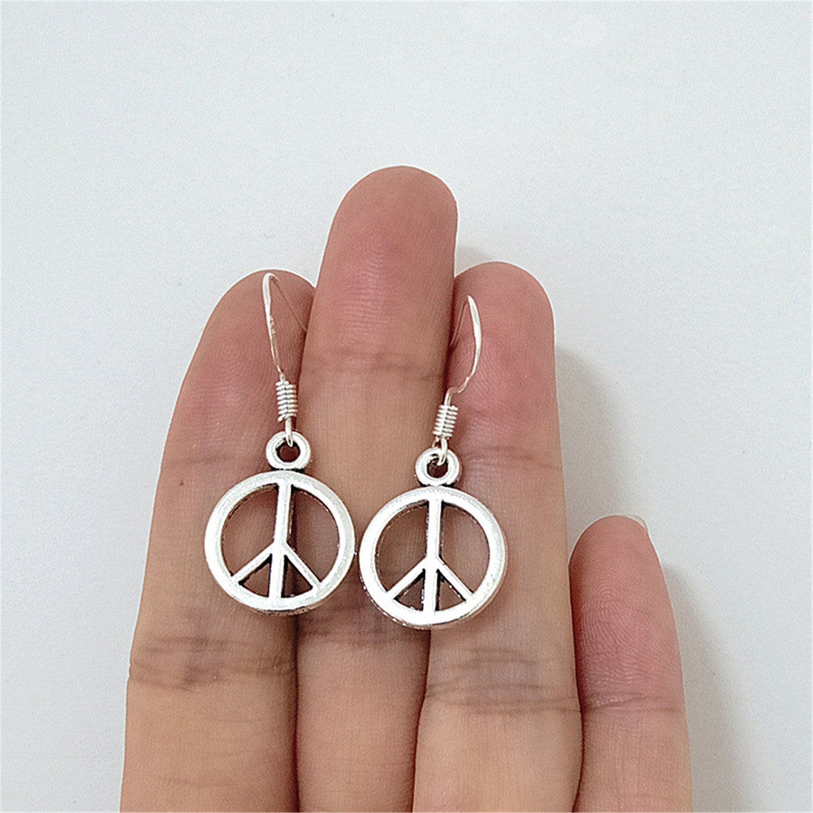 Peace Earrings Peace Sign Earrings Peace Symbol Hippie Etsy