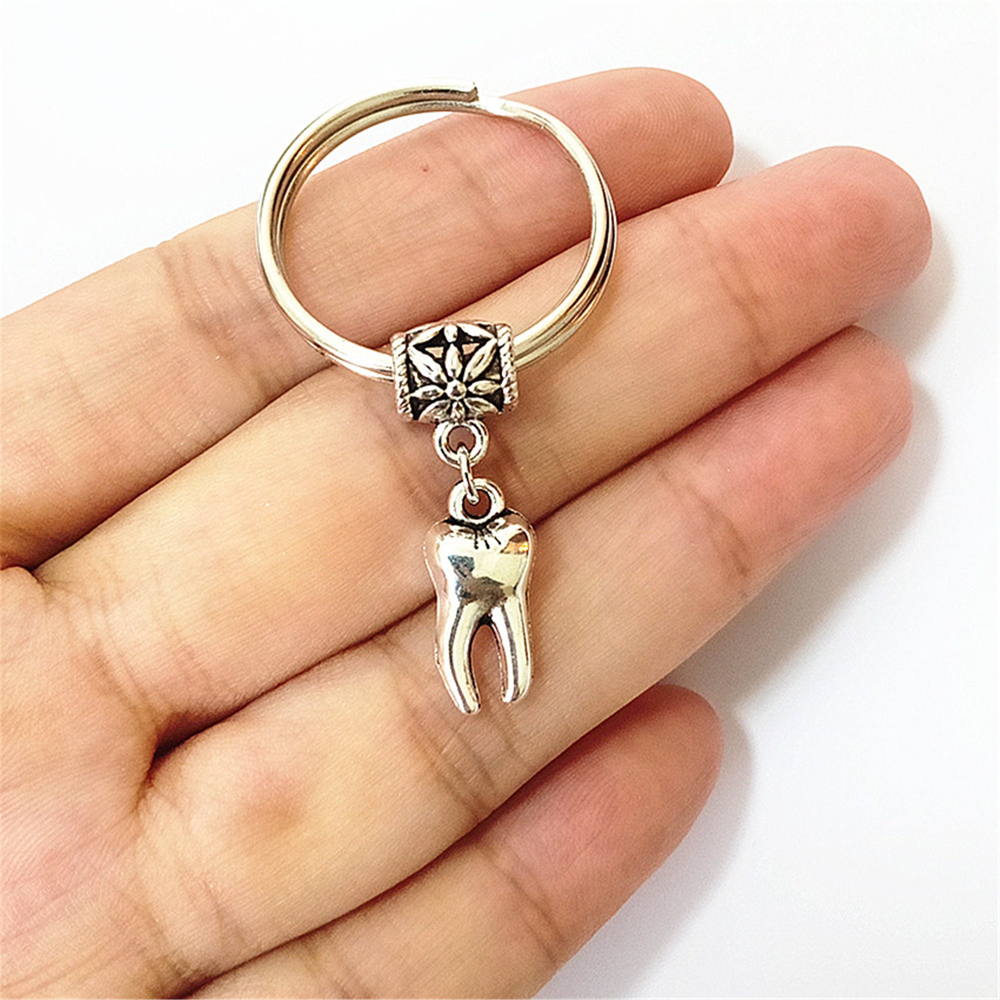 Tooth Keychain Dentist Keyring Dentist Keychain Dentist Etsy UK