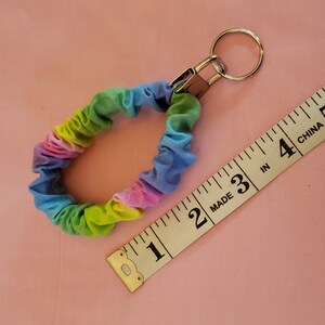 Cotton fabric scrunchy key fob, wrist key fob, bracelet key fob, key chain, holiday gift