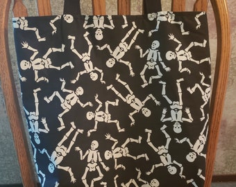 Skeleton Tote Bag: Reversible Washable Shopping Bag