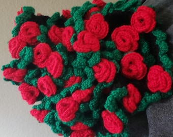Crochet Flower Bouquet Blanket: Handmade Caron Simply Soft Afghan