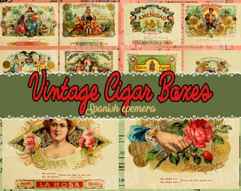 Vintage Illustrated Boxes | Spanish Ephemera