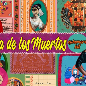 Dia De Muertos Junk Journal Kit, Halloween Fall Digital Download, imprimível para Junk Journal, Scrapbooking, Sugar Skull, Day of the Dead