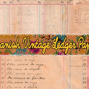 Spanish Vintage Ledgers | Digital Printable Download