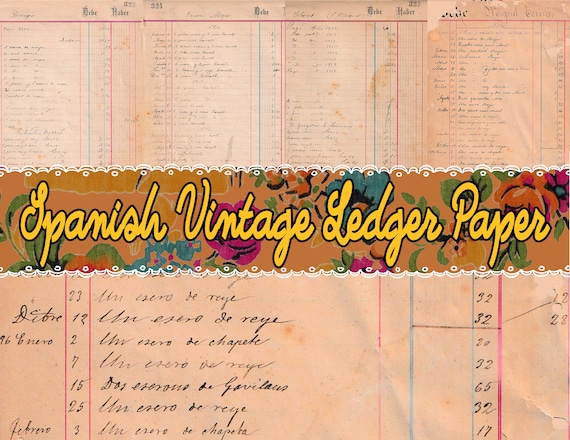 Spanish Vintage Ledgers | Digital Printable Download