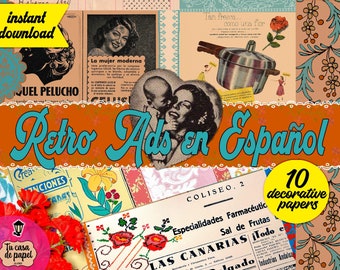 Children Vintage Digitals Baby Junk Journal Kit Vintage Advertising Posters Vintage Spanish Posters Family Gratitude Journal Printables