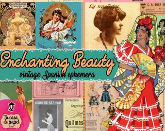 Retro Ephemera Junk Journal Art Nouveau Digital Download Sewing Journal Printable Sewing Ad lace journal  vintage fashion digital print