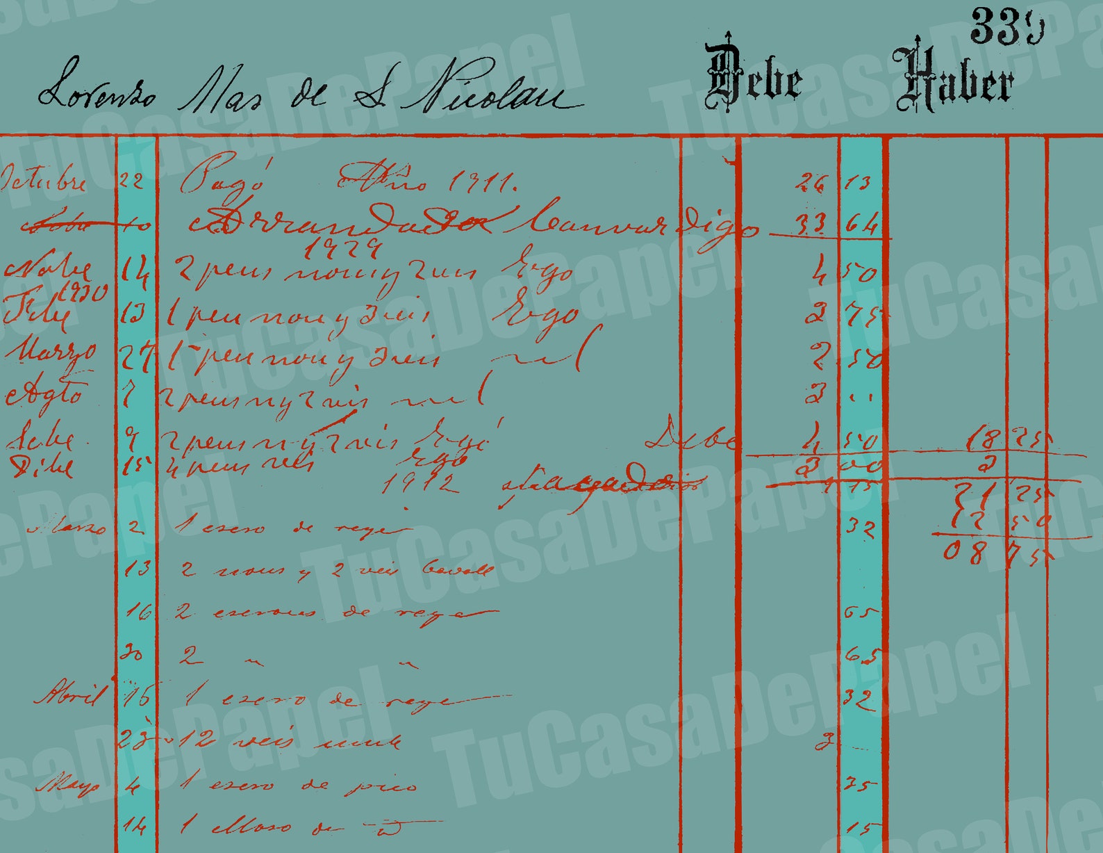 Digital Vintage Spanish Ledger Paper Invoices Receipts Junk Etsy