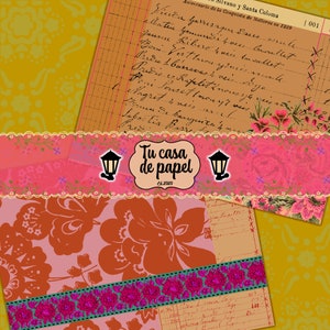 May include: A collage of images with a pink and white floral pattern, a yellow background with a floral pattern, and a piece of paper with handwritten text. The text reads "Aniversario de la Conquista de Mallorca en 1229 Silvano y Santa Coloma Vinen Herreraque Bres mule elbaten gemundi kveer bnoutlet. Jaume Ribere kreis in saltet Born Ver throu Precio es Rafalet & non zu ver 1. Cassavas veis Ego Boni Sousit nou stwier Nagret & meis Pimen de banguizen. Saba tia Burre". The collage also includes a pink banner with the text "Tu casa de papel Ed. 2020" and two lamppost icons.
