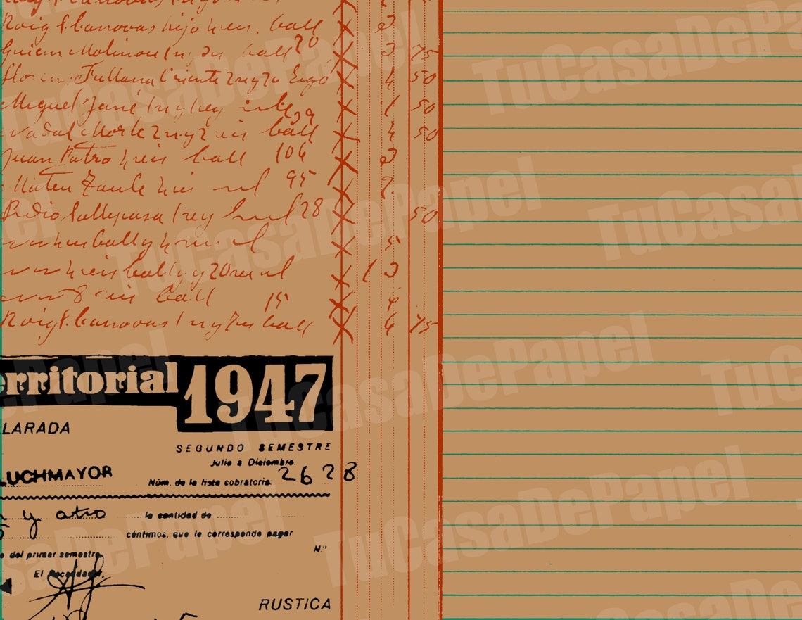 Digital Vintage Spanish Ledger Paper Invoices Receipts Junk Etsy