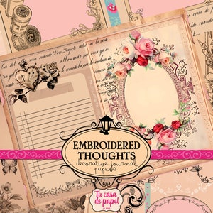 GEBORDUURDE GEDACHTEN - Decoratief vintage lijnpapier voor creatieve junk journaling