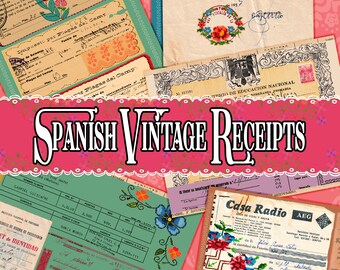 Spanish Vintage Receipts and Ledgers