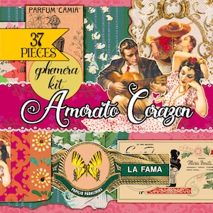 Wedding Ephemera Pack Travel Ephemera Junk Journal Mexicaanse Engagement Journal Wedding Memory Book Fussy Cut Spaanse Baby Junk Journal