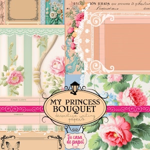 IL BOUQUET DELLA MIA PRINCIPESSA - Carte da lettere floreali decorative per diario spazzatura