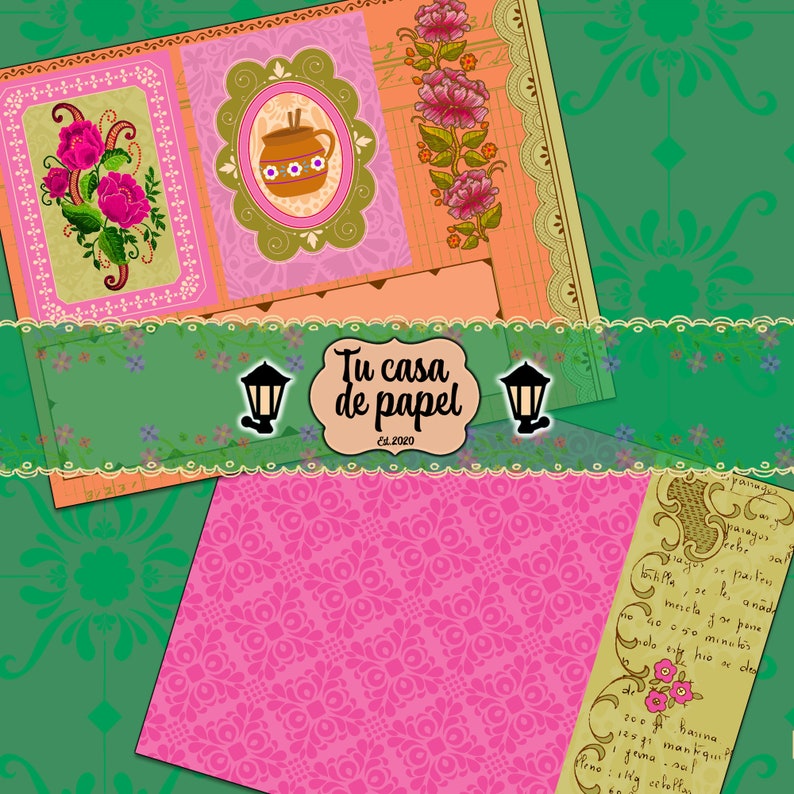 May include: A collage of colorful paper scraps with a pink and green patterned background. The text "Tu casa de papel" is in the center of the image. The text "Ed. 2020" is below the main text.