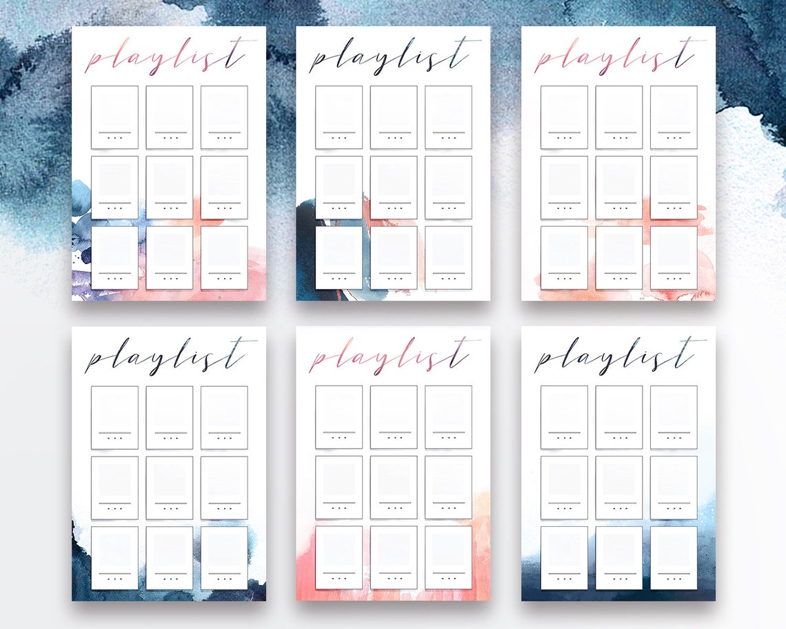 Playlist Tracker Bujo Printables for Your Favourite Music &amp; | Etsy