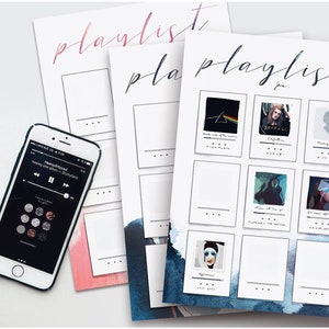 Playlist tracker • Bujo printables for your favourite music & songs • Watercolor bullet journal