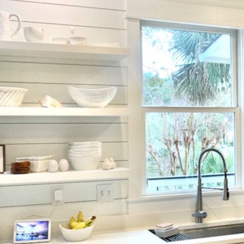 White Floating Shelf, solid wood, custom length and depth Floating