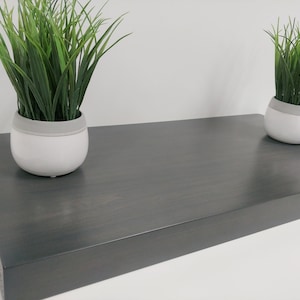 Dark Charcoal Floating Shelf Solid Wood Heavy Duty Hidden Bracket