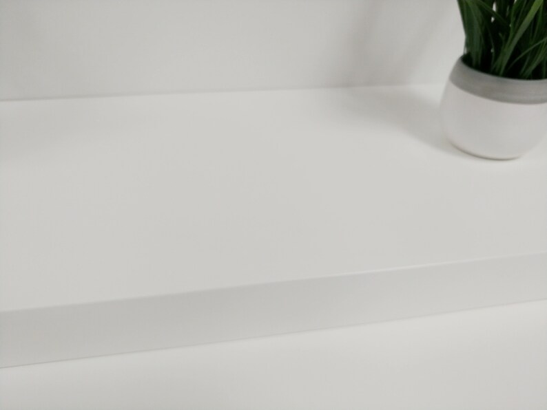 White Lacquer Floating Shelf smooth satin finish 100 STOCK Etsy