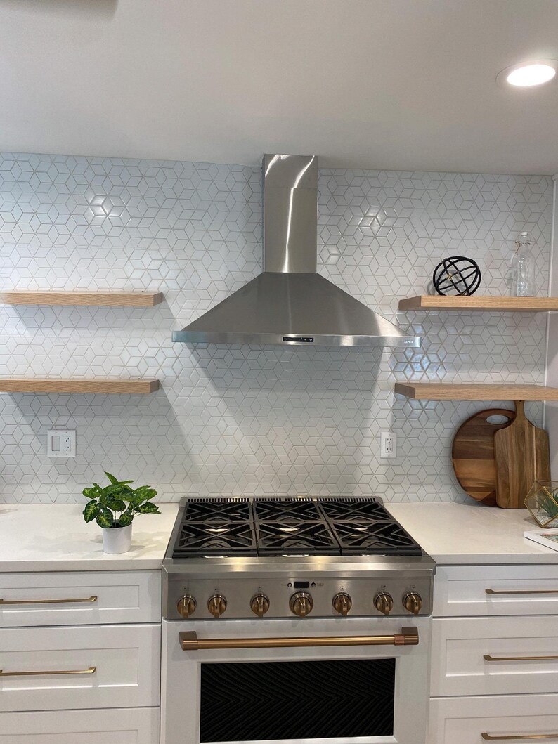 White Oak Floating Shelf Custom Length Depth Includes Etsy