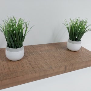 Light Walnut  Textured Floating Shelf Solid Wood Heavy Duty Hidden Bracket